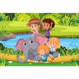 Wens Cartoon Theme Self Adhesive Wall Poster - Multicolor-image-79
