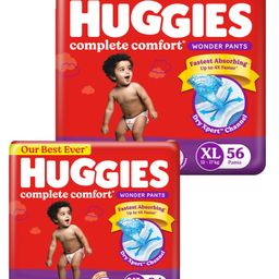 Huggies Complete Comfort Wonder Pants Extra Large (XL) Size Baby Diaper Pants with 5 in 1 Comfort - 56 Pieces & Huggies Wonder 5-In-1 Extra Large Pant Style Diapers - 24 Pieces-2