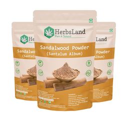 HerbsLand Set Of 3 Sandalwood Face Pack Powder For Smooth Skin - 100 g Each-6