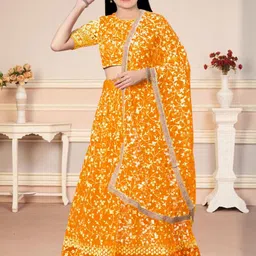 F Plus Fashion Yellow Net Lehenga Choli-picture-19