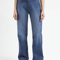 Madame Women Wide Leg Mid-Rise Low Distress Light Fade Jeans-image-88