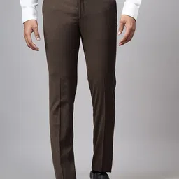 METAL Men Slim Fit Mid-Rise Formal Trousers-image-21