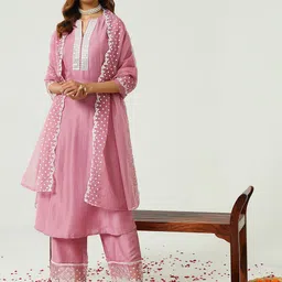 FIORRA Women Regular Gotta Patti Kurta with Palazzos & With Dupatta-21