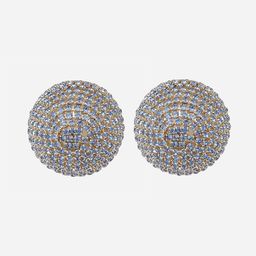 MINJI AND CO. Gold-Plated Artificial Stones Studded Circular Studs-image-75
