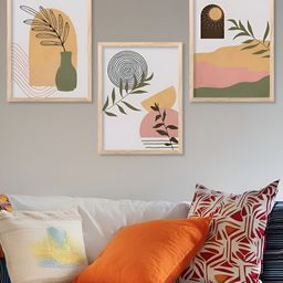Kotart Brown & Green 3 Pieces Wooden Modern Painting Wall Arts-picture-27