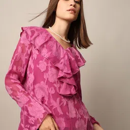 ONLY Women Self Design A-Line Top-image-24