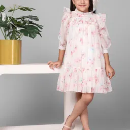 Macwin Floral Georgette A-Line Dress-image-43