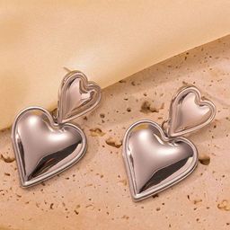 DressBerry Heart Shaped Drop Earrings-9