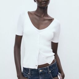 MANGO Women Scoop Neck Ribbed Cardigan-picture-15