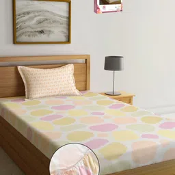 Myntra Elegant Homes Pink Abstract Printed 300 TC Single Bedsheet Set 2.20 m x 1.50 m-image-38