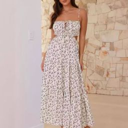 StyleCast Floral Print Chiffon A-Line Maxi Dress-image-53