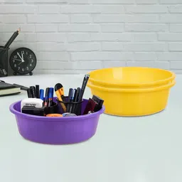 Kuber Industries Yellow & Purple 3 Pieces Regular Multi-Utility Organisers-3