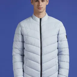 Pepe Jeans Men Mock Collar Solid Casual Puffer Jacket-image-73