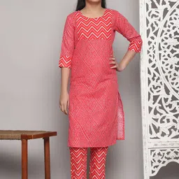 A TO Z CART Girls Floral Printed Regular Kurti with Pyjamas-image-33