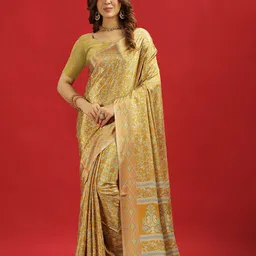 A.V.M. SILK MILLS Floral Pure Crepe Saree-image-74