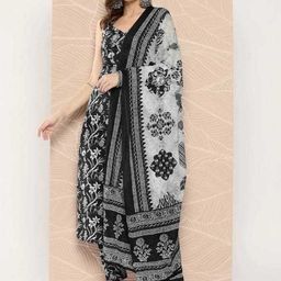 GURRA Floral Printed V-Neck Straight Kurta With Trousers & Dupatta-23