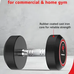 PowerMax Fitness Set Of 2 Round Fixed Weight Dumbbell - 20 Kg Each image 4