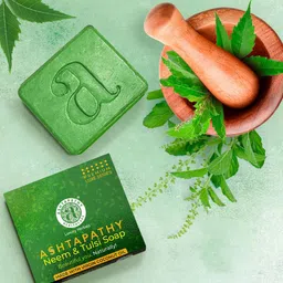 Ashtapathy Set Of 3 Neem And Tulsi Soap With Virgin Coconut Oil - 125 g Each-0