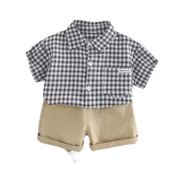 StyleCast x Revolte Boys Checked Shirt with Shorts-image-95