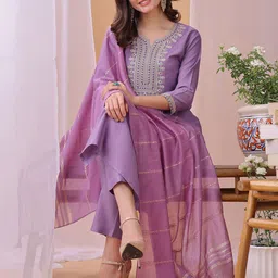 KALINI Women Floral Embroidered Kurta with Trousers & Dupatta-47
