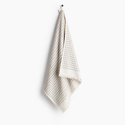 H&M Beige-Coloured Patterned Pure Cotton Terry Bath Towel-19