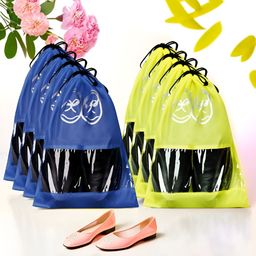 Aura Yellow & Blue 8 Pieces Reusable Shoes Organisers-image-75