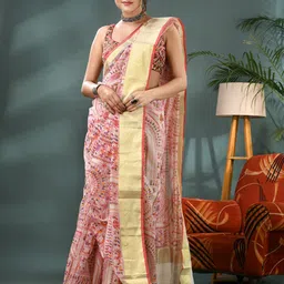 DESH BIDESH Woven Design Pure Silk Bandhani Saree-picture-40