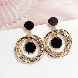 CIKIT Artificial Stones Studded Circular Shaped Drop Earrings-image-99