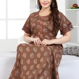 TRUNDZ Ethnic Motifs Printed Maxi Nightdress-picture-48