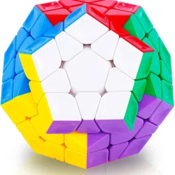 authfort 3 X 3 Megaminx Sculpted Stickerless Pentagon cube and mastermorphix cube Triangle High Speed Stickerless Cube combo pack of 2 image 3