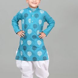 Cae Boys Floral Printed Regular Kurta with Patiala-34