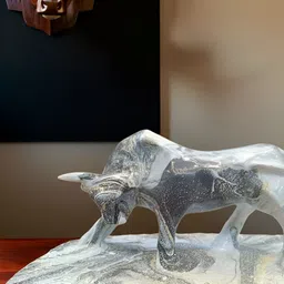 Vrinban International Grey Geometric Bull Figurine Showpiece-picture-9