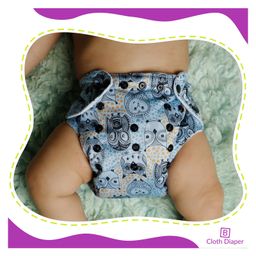 Bembika Reusable Cloth Diaper With Bamboo Charcoal Inserts - Grey image 3
