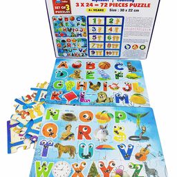 FunBlast Alphabet and Number Jigsaw Puzzles Set of 3 - 72 Pieces image 3