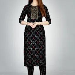 HERE&NOW Women Ethnic Motifs Embroidered Regular Sequinned Kurta with Churidar-56