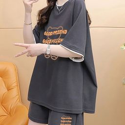 JC Mode Round Neck T-Shirt With Shorts Co-Ords Set-image-87