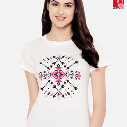 Dreambe Women Pack Of 2 Graphic Printed Round Neck Cotton T-shirts-picture-43