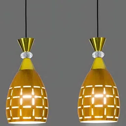 GAUVIK Mustard Textured Aluminium Ceiling Lamp-31