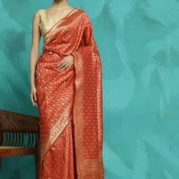 SHADOW & SAINING Woven Design Zari Banarasi Saree-image-37