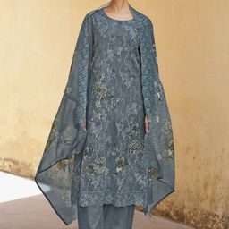Stylee LIFESTYLE Embroidered Organza Unstitched Dress Material-image-43