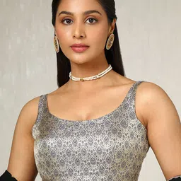 Soch Woven Design U Neck Saree Blouse-image-65