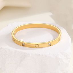 Jewels Galaxy Women Crystals Gold-Plated Kada Bracelet-3