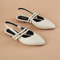 Ginger by Lifestyle Women Pointed Toe Mules With Buckles-51