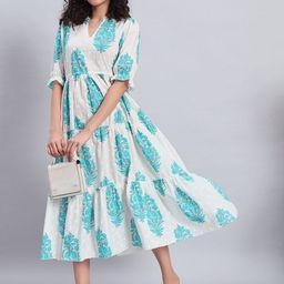 PIDAVLIYA'S Floral Print A-Line Midi Dress-picture-54
