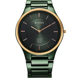 Titan Men Dial & Ceramic Bracelet Style Straps Analogue Watch 1696KC10-42