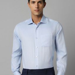 Louis Philippe Men Slim Fit Spread Collar Textured Cotton Formal Shirt-picture-22