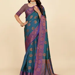 Indian Fashionista Ethnic Motifs Zari Organza Banarasi Saree-picture-16