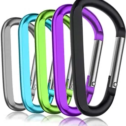 5pcs Carabiner Clip for Bicycle, 3 Aluminum D-Ring Keychain Lock Locking Carabiner-picture-15