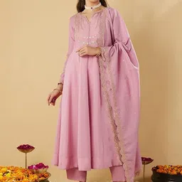 KALINI Women Embroidered Sequinned Kurta with Trousers & With Dupatta-picture-28