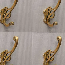 IndianShelf Gold-Toned 4 Piece Brass Nostalgic Wall Hangers Key Hooks-image-82